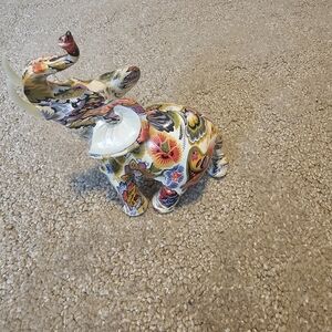 Colorful Ceramic Elephant Figurine